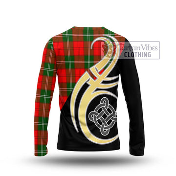 Gartshore Tartan Long Sleeve T-Shirt with Family Crest and Celtic Symbol Style - Tartan Vibes Clothing
