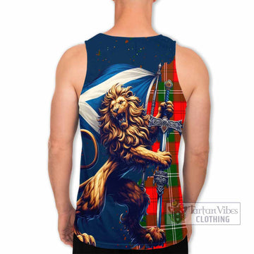 Gartshore Tartan Family Crest Men's Tank Top with Scottish Majestic Lion - Tartan Vibes Clothing