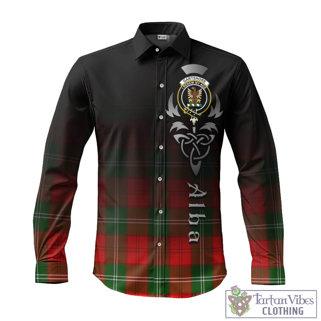 Gartshore Tartan Long Sleeve Button Up Featuring Alba Gu Brath Family Crest Celtic Inspired - Tartan Vibes Clothing