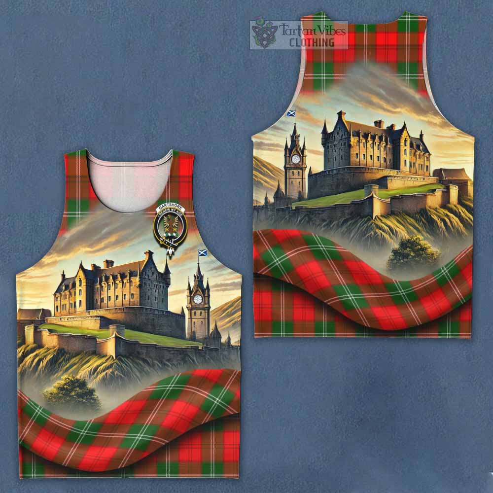 Gartshore Tartan Family Crest Men's Tank Top with Scottish Ancient Castle Style - Tartan Vibes Clothing