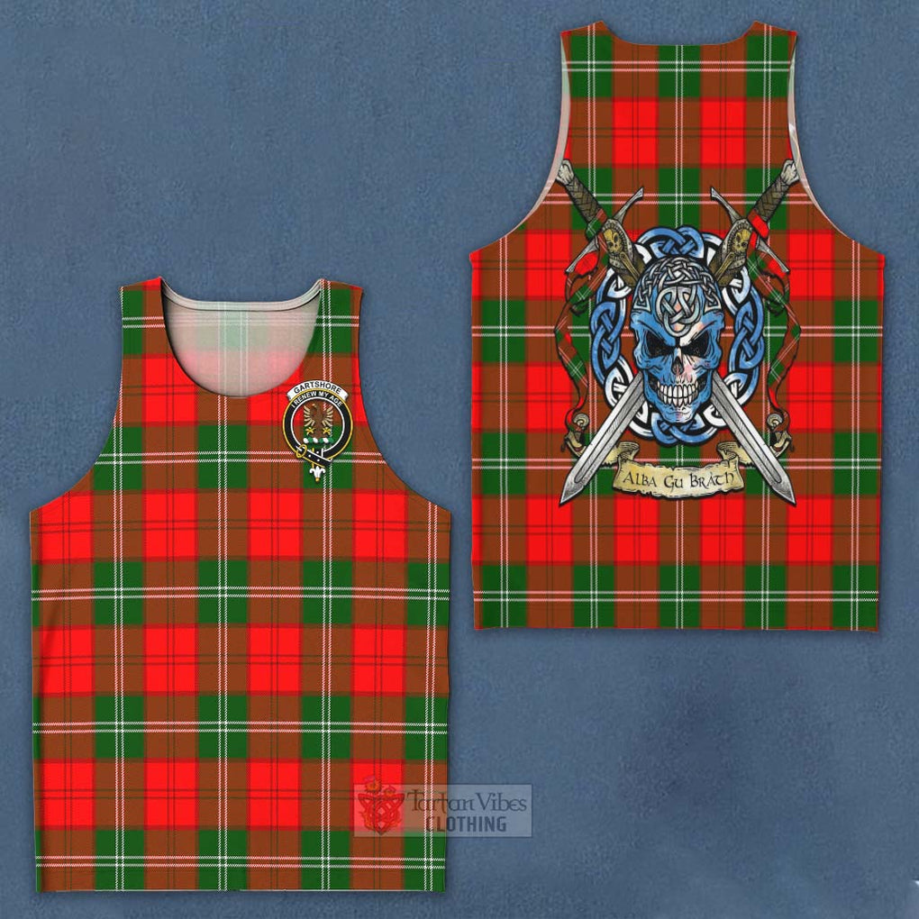 Gartshore Tartan Men's Tank Top with Family Crest Celtic Skull Style - Tartan Vibes Clothing