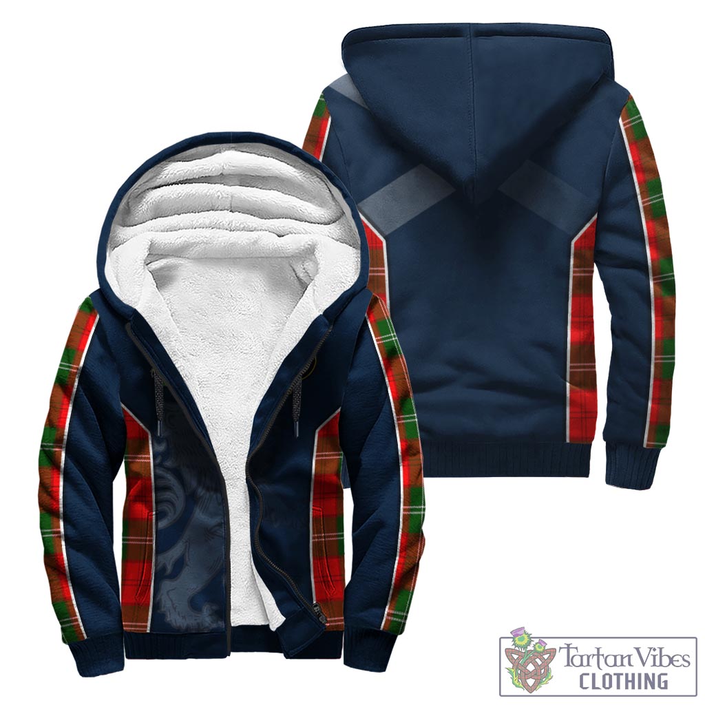 Tartan Vibes Clothing Gartshore Tartan Sherpa Hoodie with Family Crest and Lion Rampant Vibes Sport Style