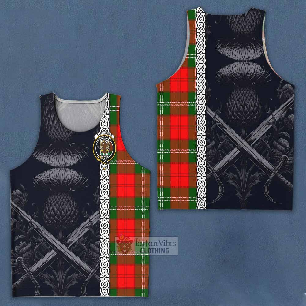 Gartshore Tartan Men's Tank Top with Family Crest Cross Sword Thistle Celtic Vibes - Tartan Vibes Clothing