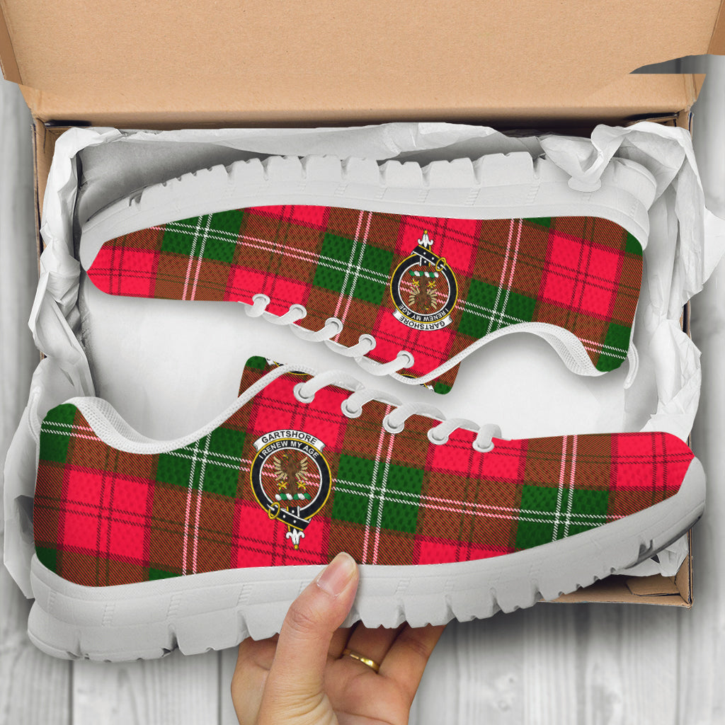 Gartshore Tartan Sneakers with Family Crest - Tartan Vibes Clothing