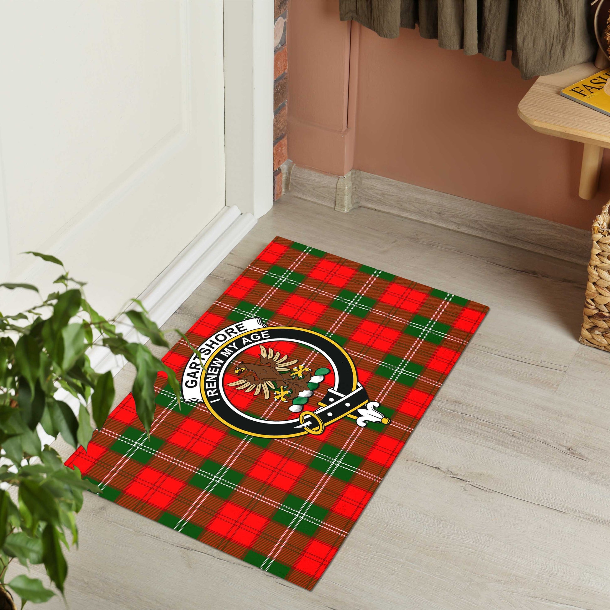 Gartshore Tartan Rubber Doormat with Family Crest - Tartan Vibes Clothing