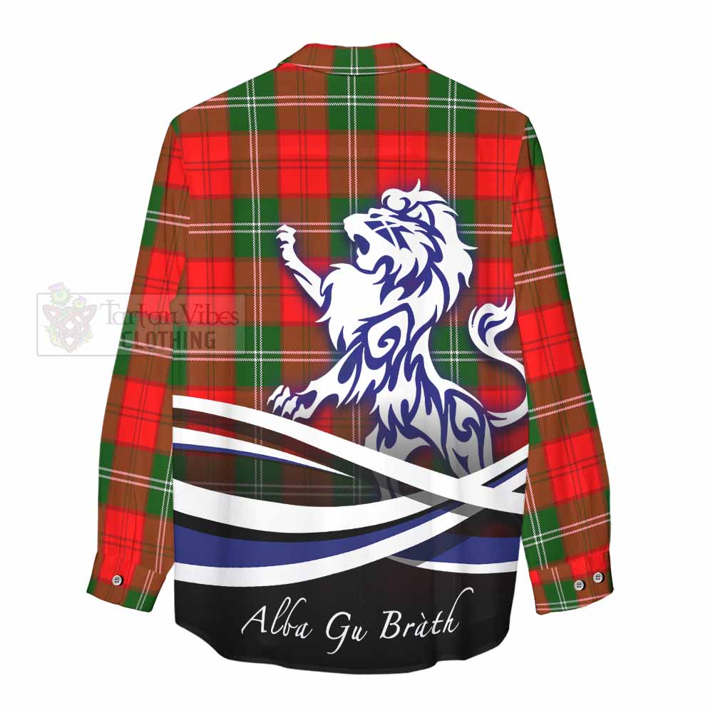 Gartshore Tartan Women's Casual Shirt with Alba Gu Brath Regal Lion Emblem - Tartan Vibes Clothing