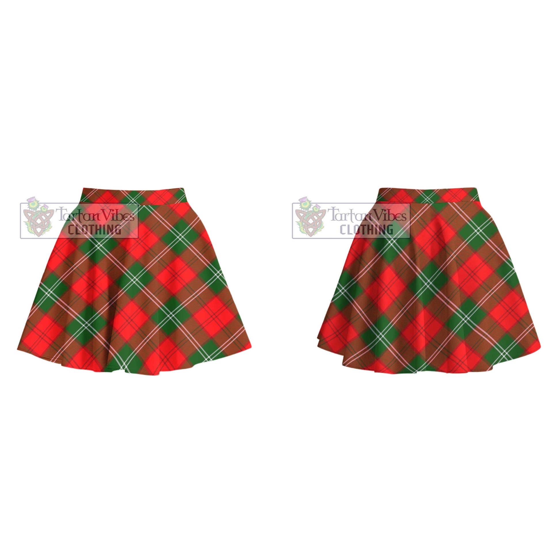 Gartshore Tartan Women's Plated Mini Skirt Cross Style - Tartan Vibes Clothing