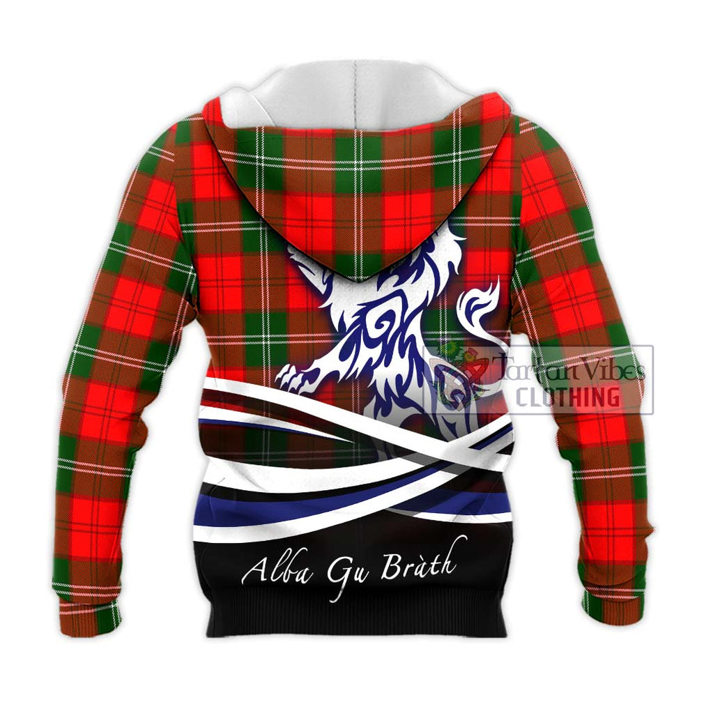 Gartshore Tartan Knitted Hoodie with Alba Gu Brath Regal Lion Emblem - Tartan Vibes Clothing