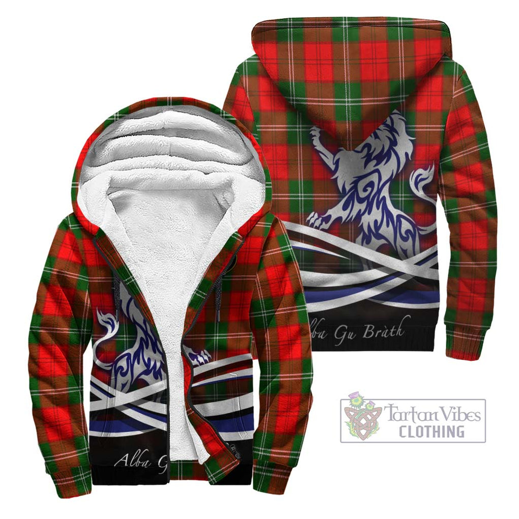 Gartshore Tartan Sherpa Hoodie with Alba Gu Brath Regal Lion Emblem Unisex - Tartan Vibes Clothing