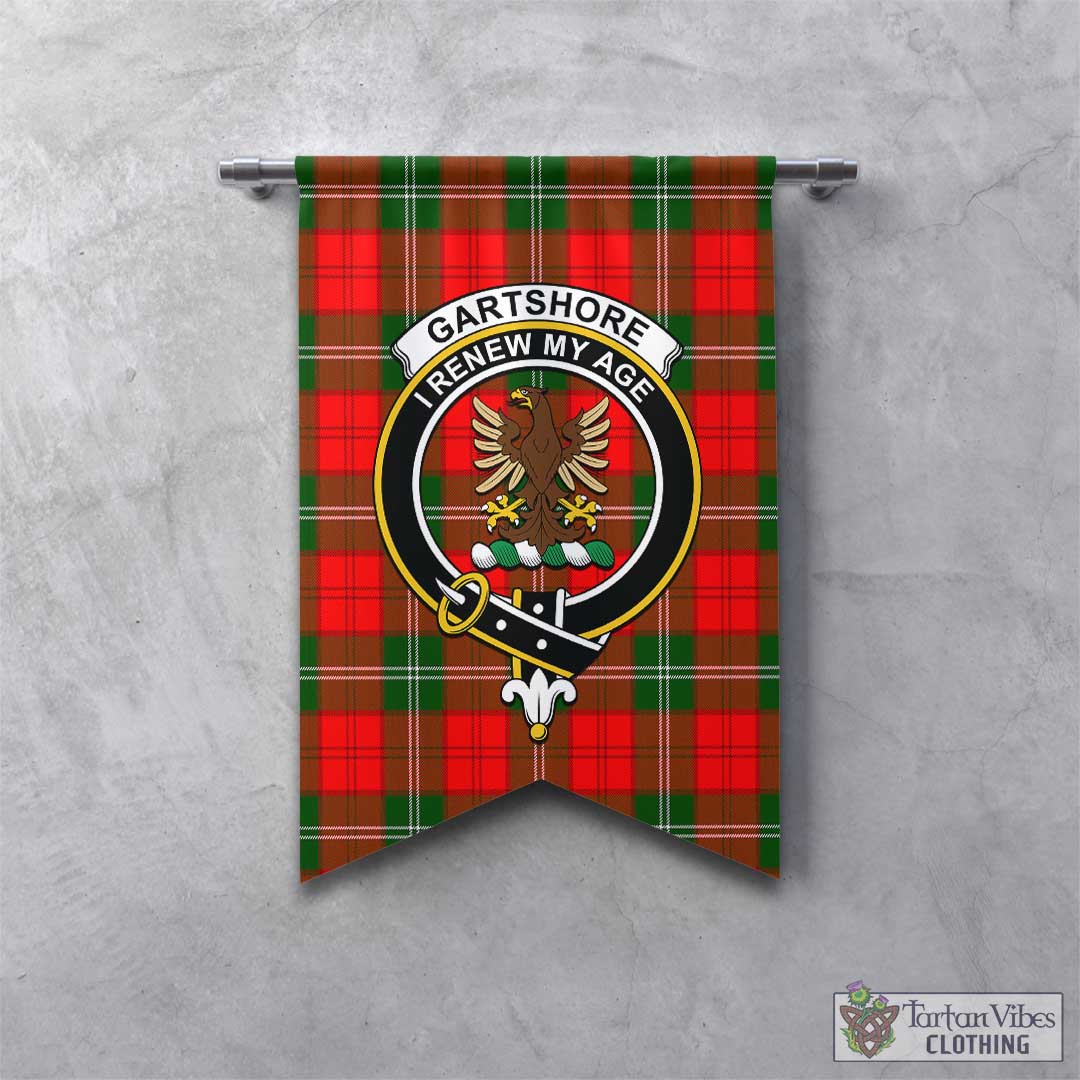 Gartshore Tartan Gonfalon, Tartan Banner with Family Crest - Tartan Vibes Clothing