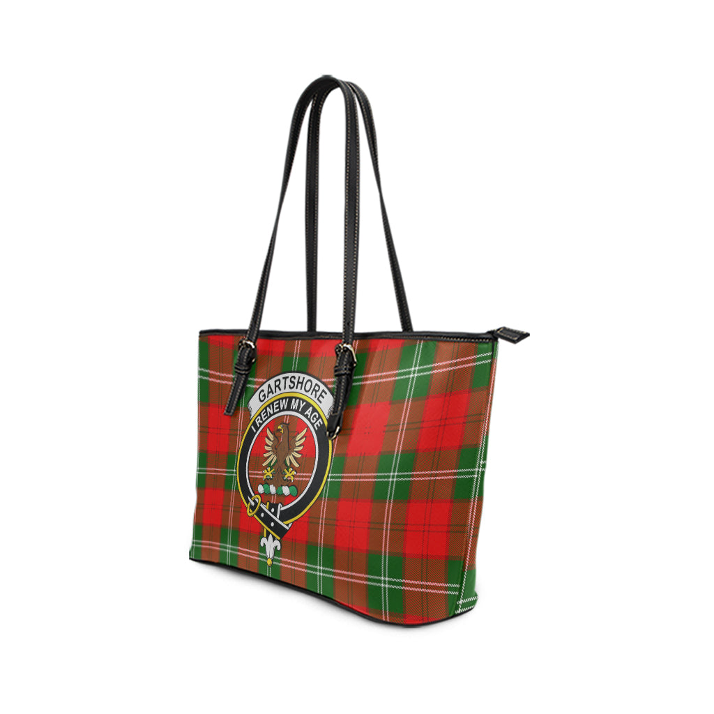 Gartshore Tartan Leather Tote Bag with Family Crest - Tartan Vibes Clothing