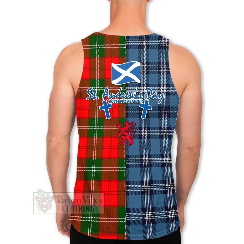 Gartshore Tartan Men's Tank Top Happy St. Andrew's Day Half Tartan Style - Tartan Vibes Clothing