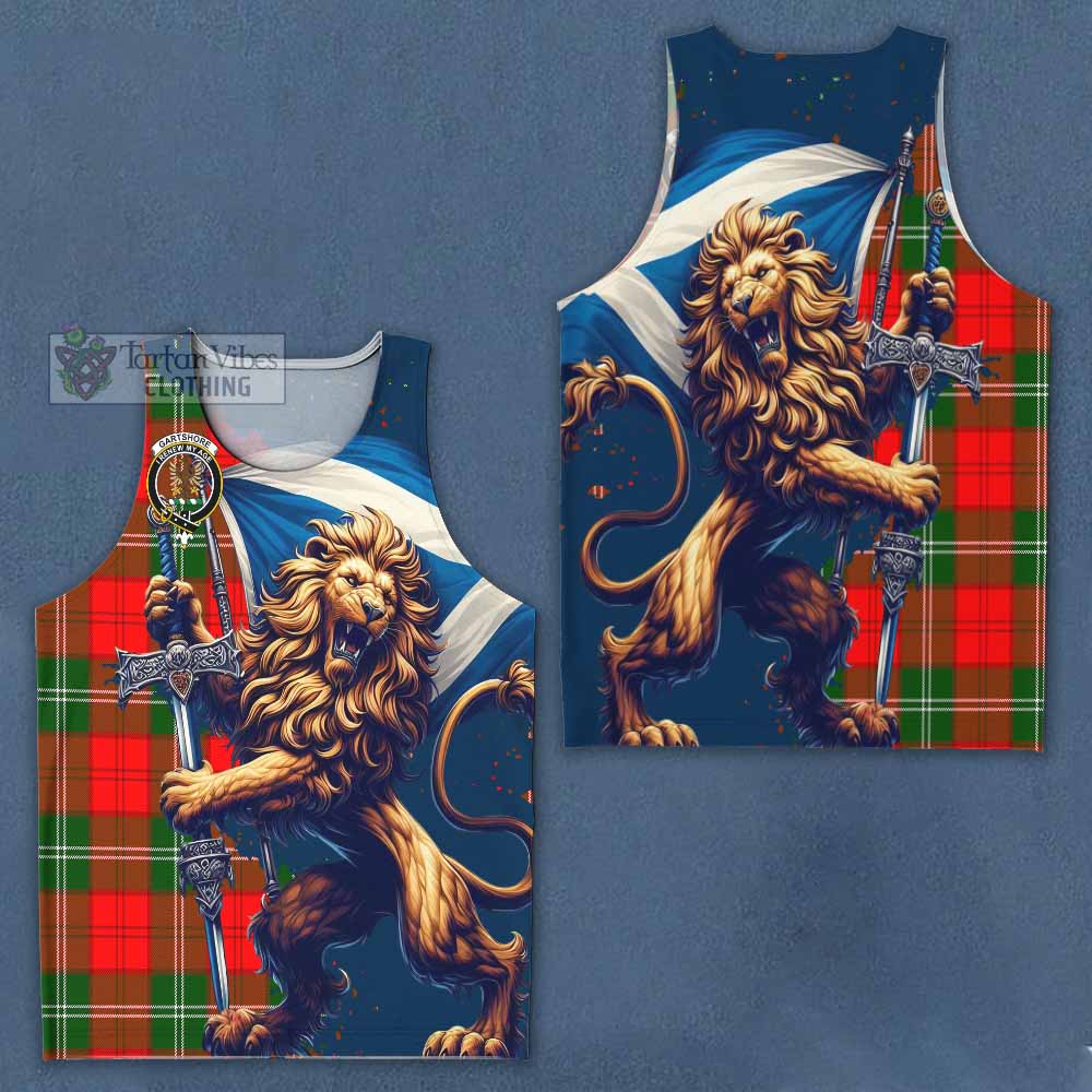 Gartshore Tartan Family Crest Men's Tank Top with Scottish Majestic Lion - Tartan Vibes Clothing