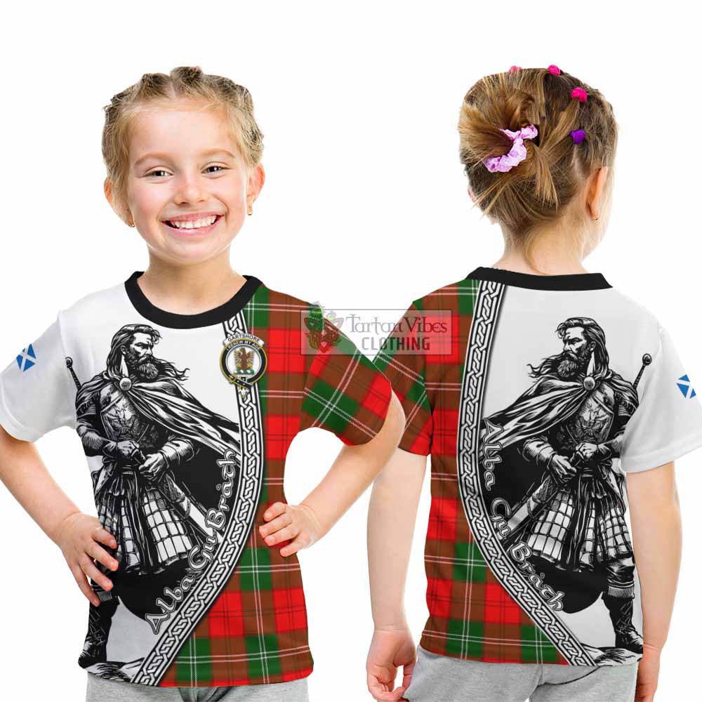 Gartshore Tartan Clan Crest Kid T-Shirt with Highlander Warrior Celtic Style - Tartan Vibes Clothing
