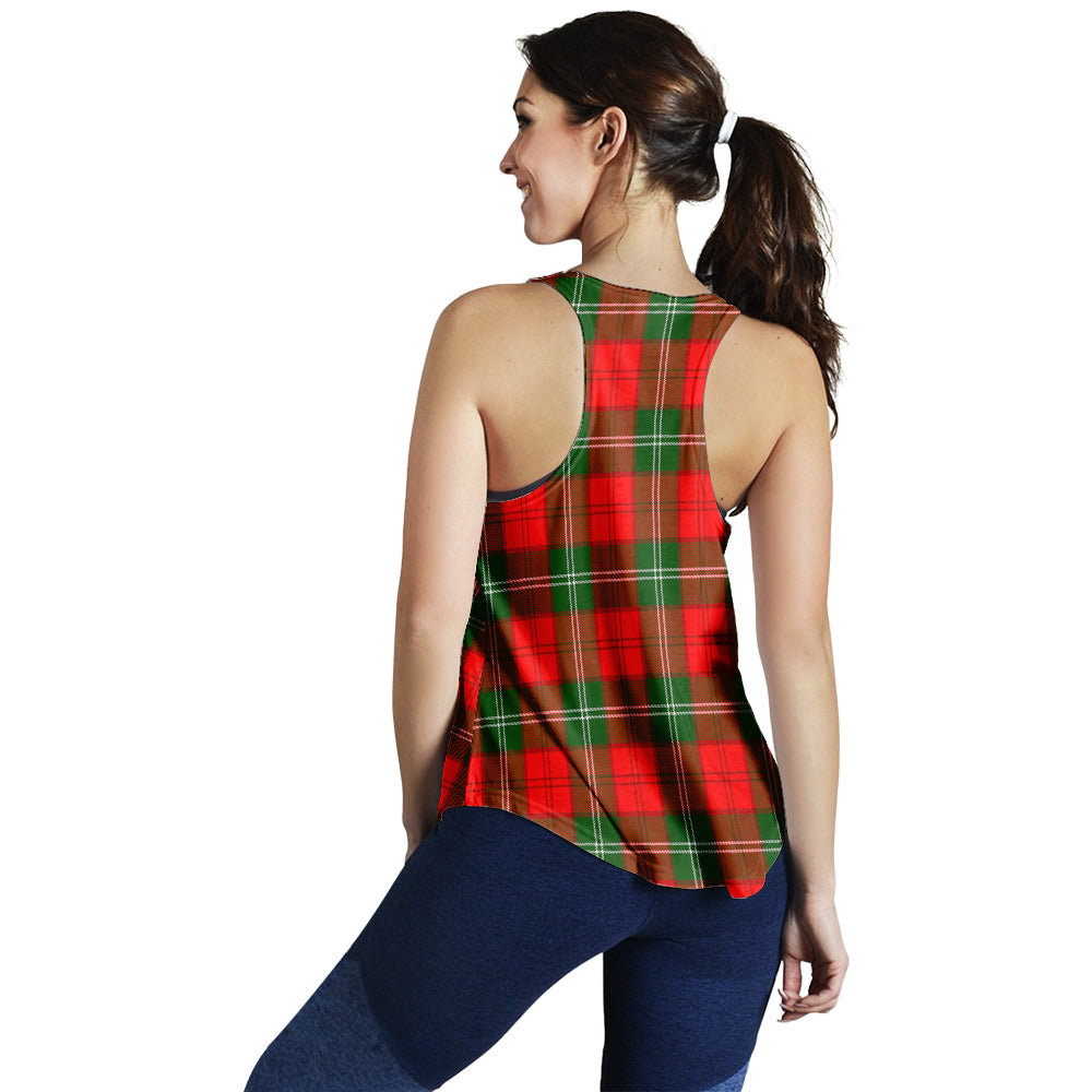 Gartshore Tartan Women Racerback Tanks with Family Crest - Tartan Vibes Clothing