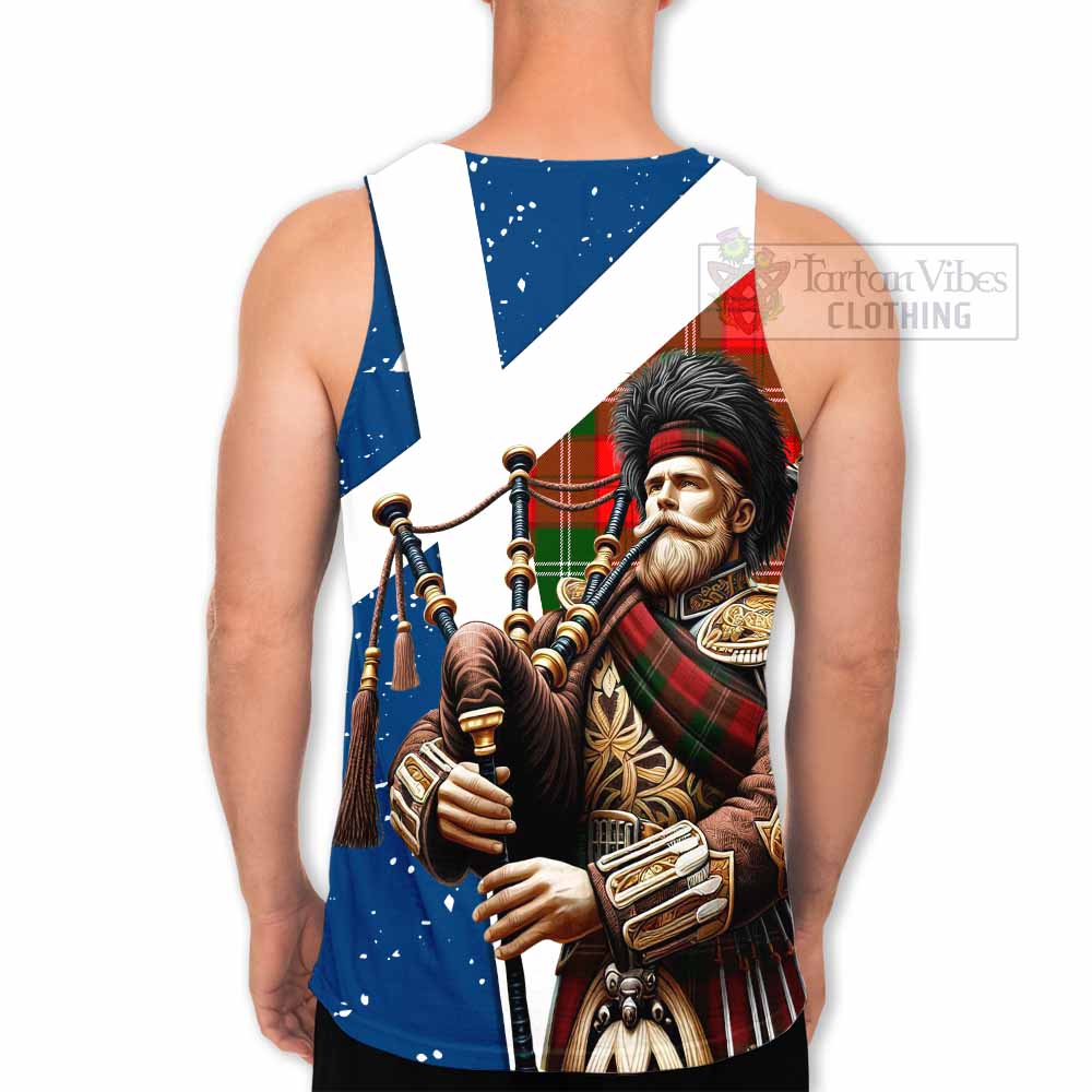 Gartshore Tartan Men's Tank Top with Family Crest Scottish Bagpiper Vibes - Tartan Vibes Clothing