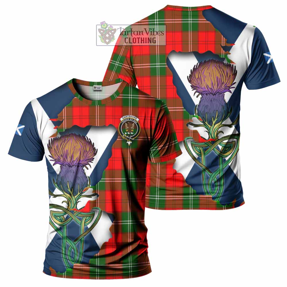 Tartan Vibes Clothing Gartshore Tartan Family Crest T-Shirt Scottish Thistle Celtic Inspired