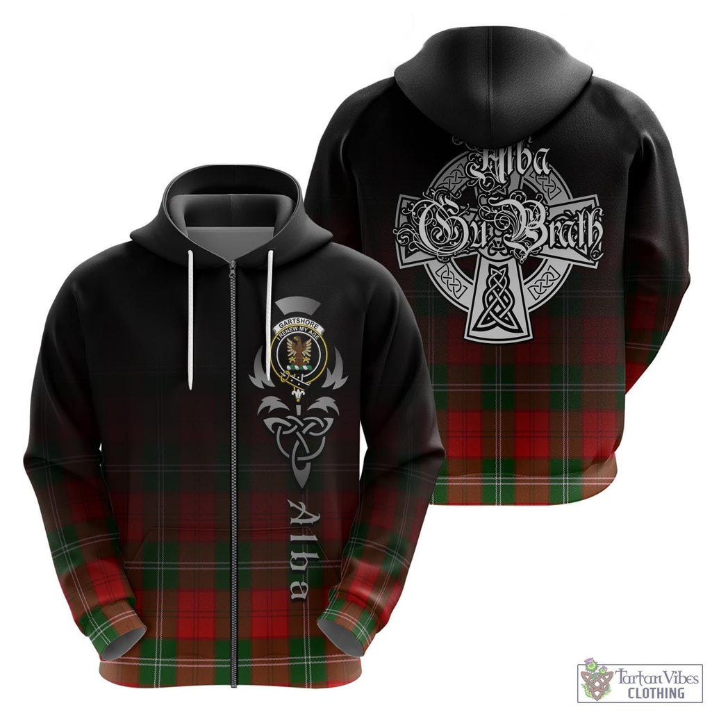 Gartshore Tartan Hoodie Featuring Alba Gu Brath Family Crest Celtic Inspired - Tartan Vibes Clothing
