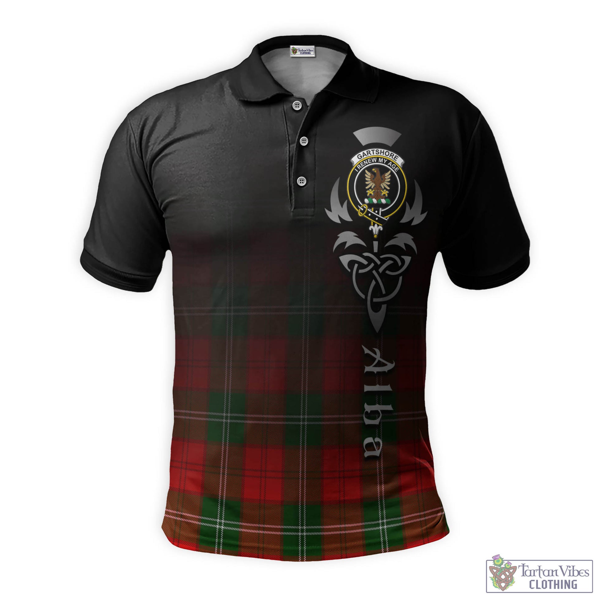 Gartshore Tartan Polo Shirt Featuring Alba Gu Brath Family Crest Celtic Inspired - Tartan Vibes Clothing
