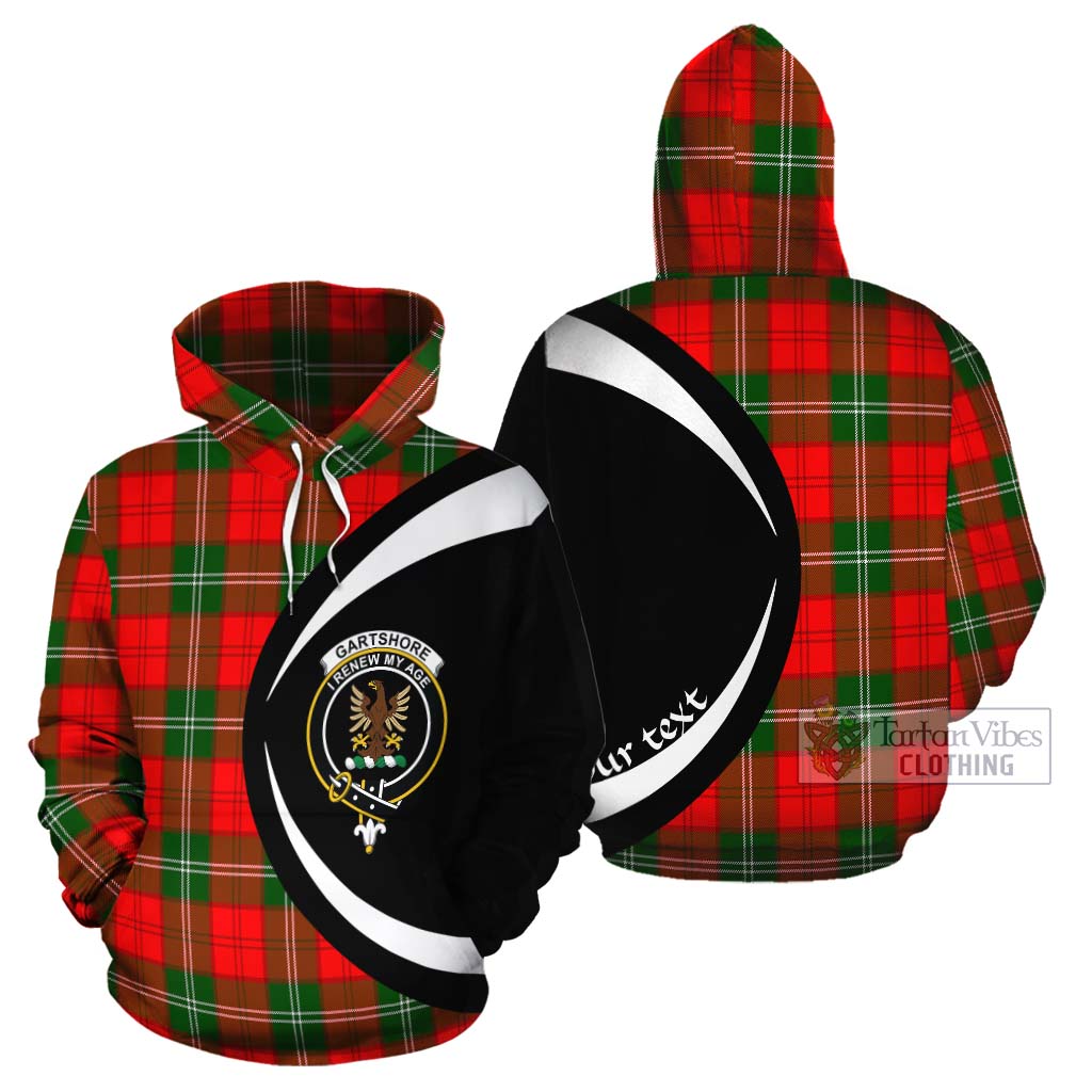 Gartshore Tartan Cotton Hoodie with Family Crest Circle Style Zip Hoodie - Tartan Vibes Clothing