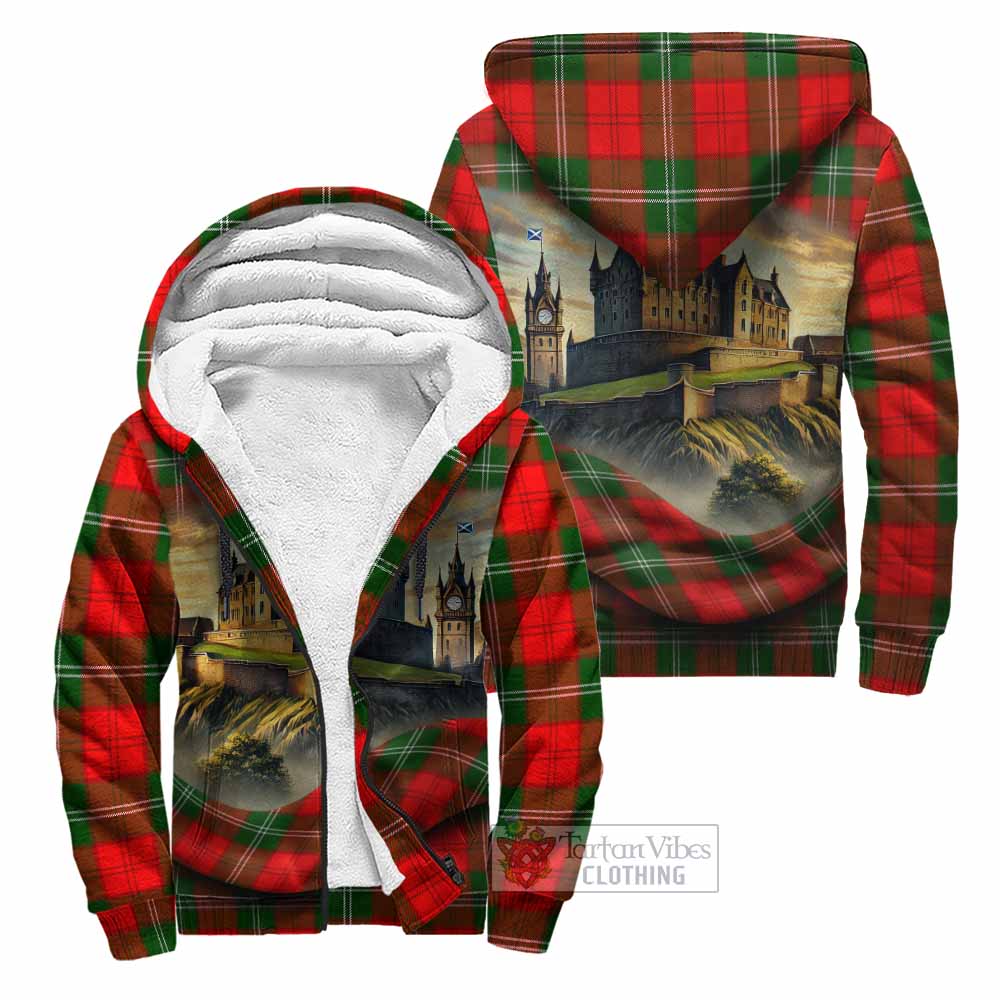 Gartshore Tartan Family Crest Sherpa Hoodie with Scottish Ancient Castle Style Unisex - Tartan Vibes Clothing
