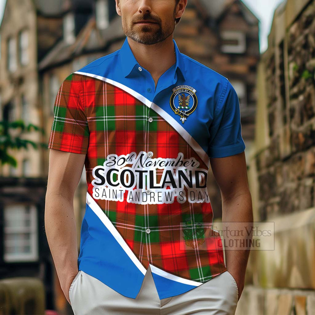 Gartshore Family Crest Tartan Hawaiian Shirt Celebrate Saint Andrew's Day in Style - Tartan Vibes Clothing