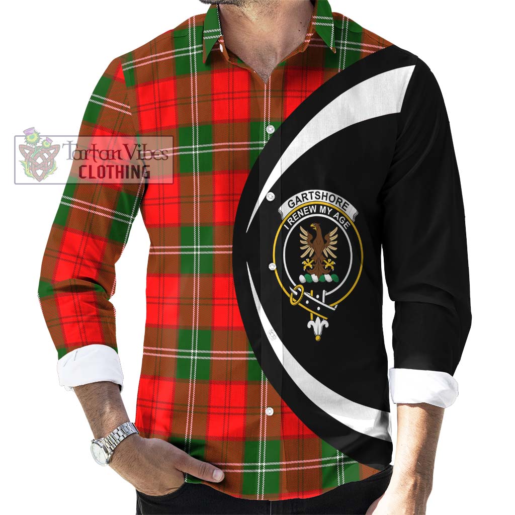 Gartshore Tartan Long Sleeve Button Up with Family Crest Circle Style - Tartan Vibes Clothing