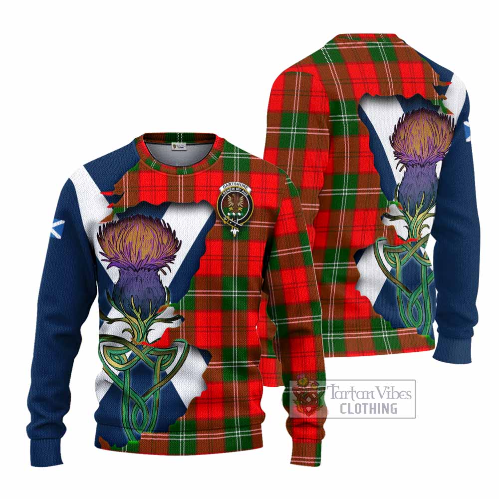 Gartshore Tartan Family Crest Knitted Sweater Scottish Thistle Celtic Inspired - Tartan Vibes Clothing