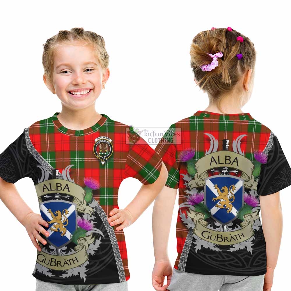 Gartshore Tartan Family Crest Kid T-Shirt Lion Rampant Royal Thistle Shield Celtic Inspired - Tartan Vibes Clothing