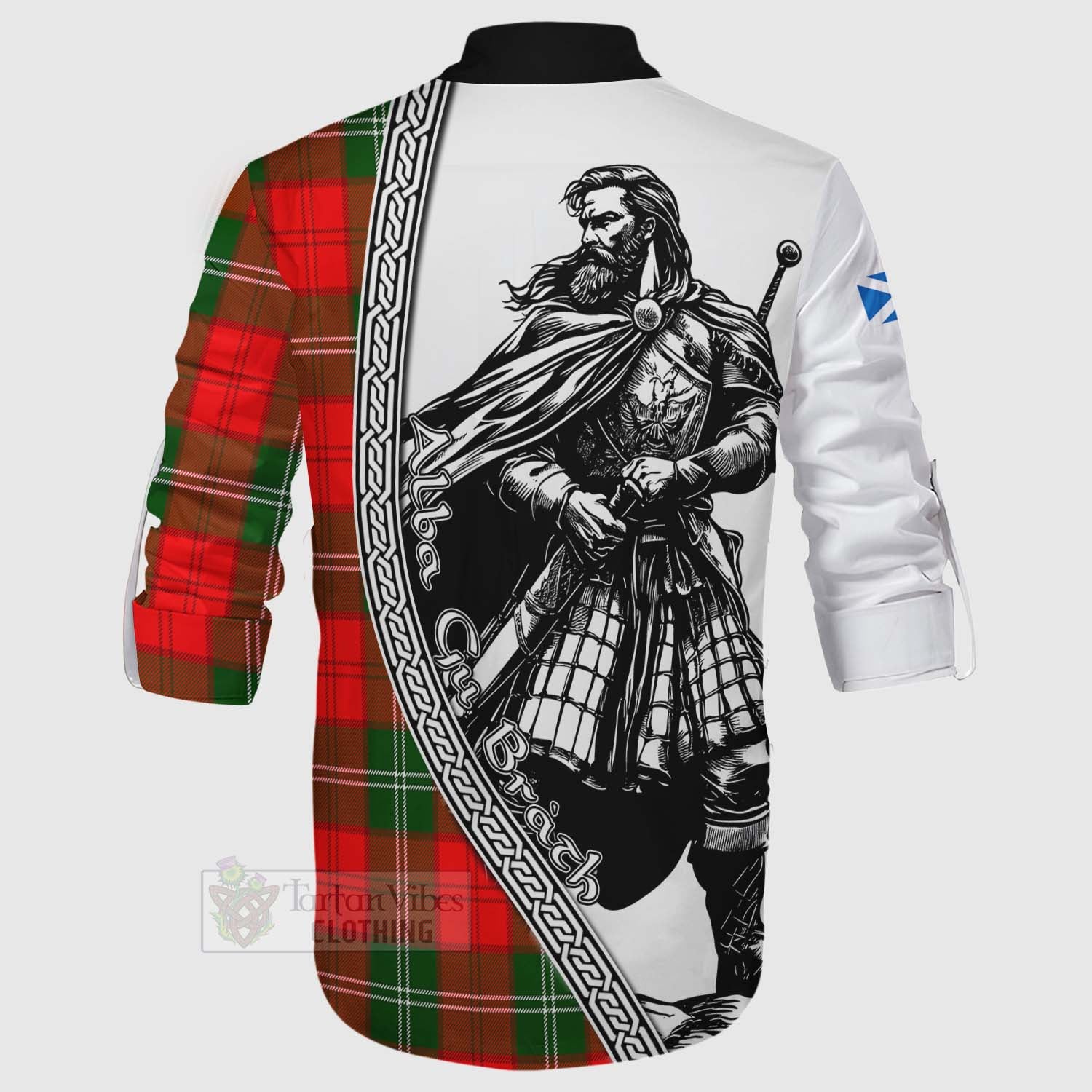 Gartshore Tartan Clan Crest Ghillie Kilt Shirt with Highlander Warrior Celtic Style - Tartan Vibes Clothing