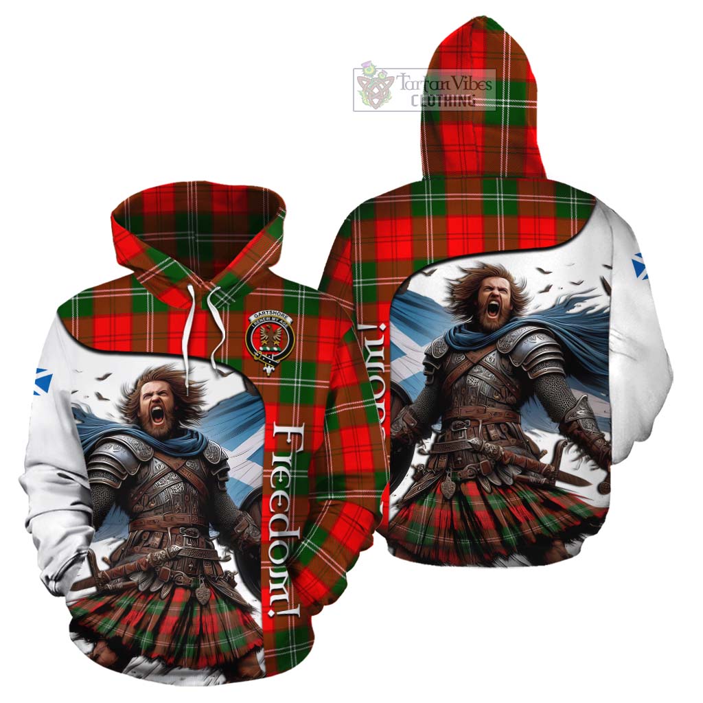 Tartan Vibes Clothing Gartshore Crest Tartan Cotton Hoodie Inspired by the Freedom of Scottish Warrior
