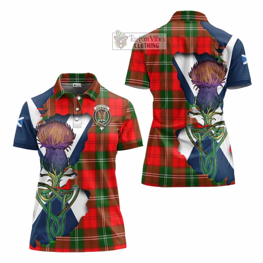 Gartshore Tartan Family Crest Women's Polo Shirt Scottish Thistle Celtic Inspired - Tartan Vibes Clothing