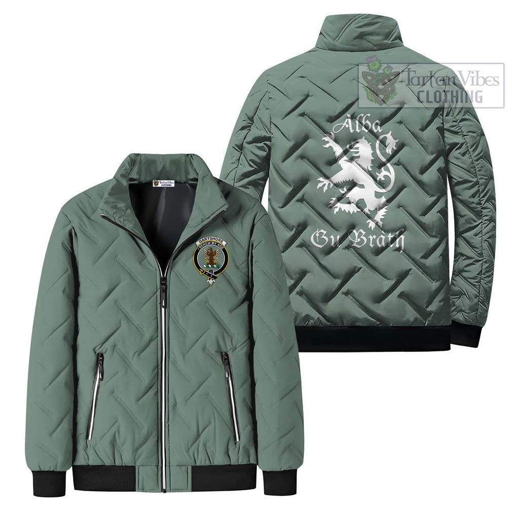 Gartshore Family Crest Padded Cotton Jacket Lion Rampant Alba Gu Brath Style - 2D-tartanvibesclothing