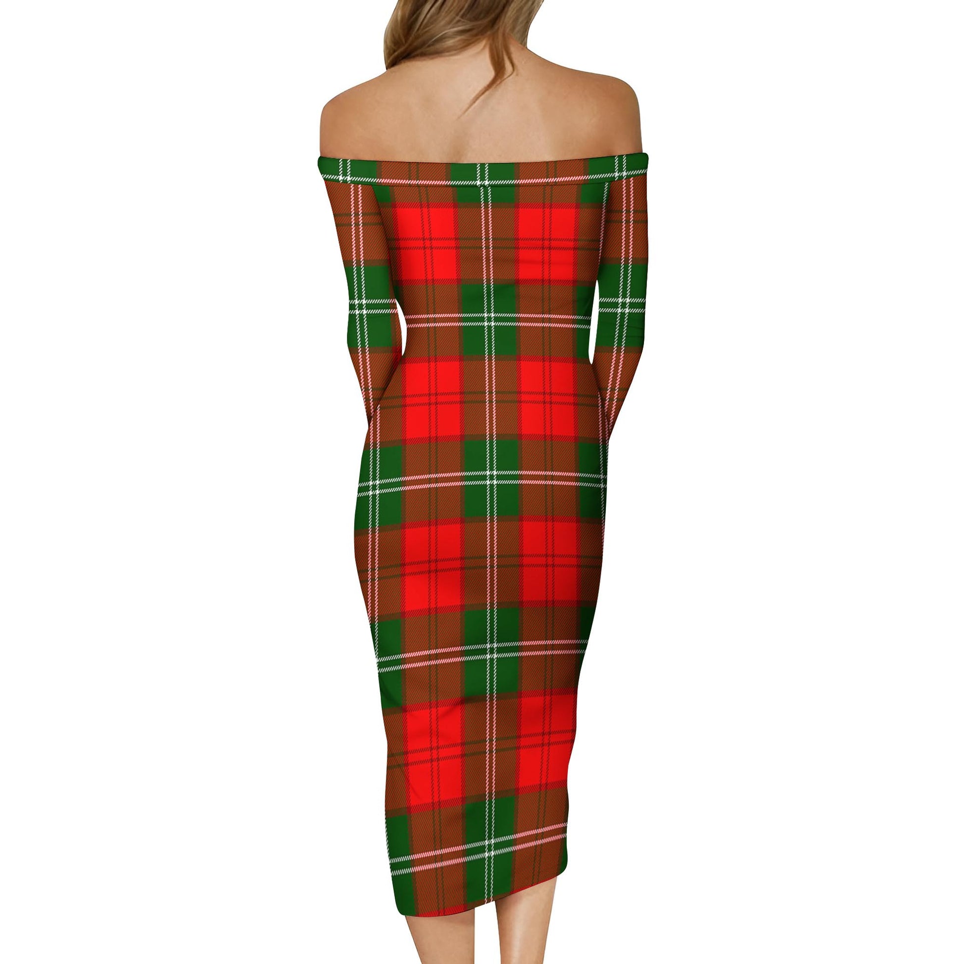 Gartshore Tartan Off Shoulder Lady Dress - Tartan Vibes Clothing