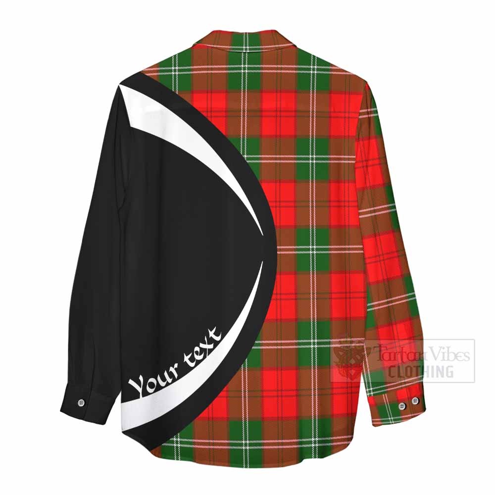 Gartshore Tartan Women's Casual Shirt with Family Crest Circle Style - Tartan Vibes Clothing