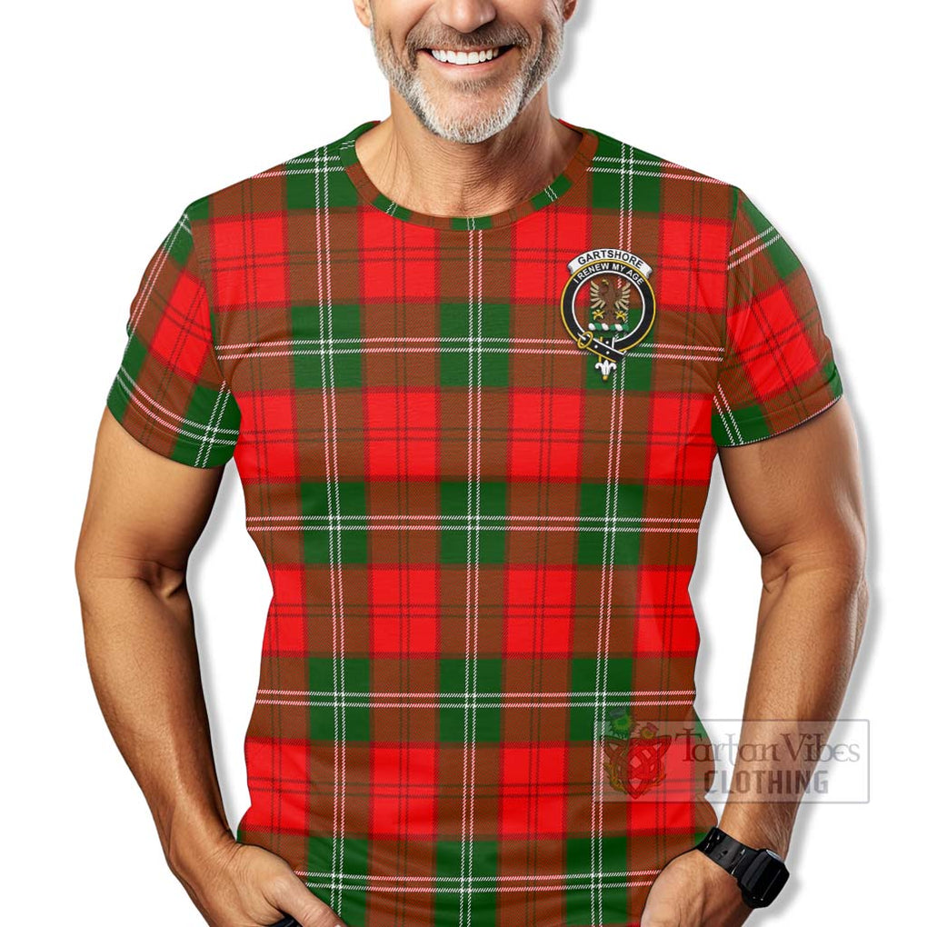 Tartan Vibes Clothing Gartshore Tartan T-Shirt with Family Crest Celtic Skull Style