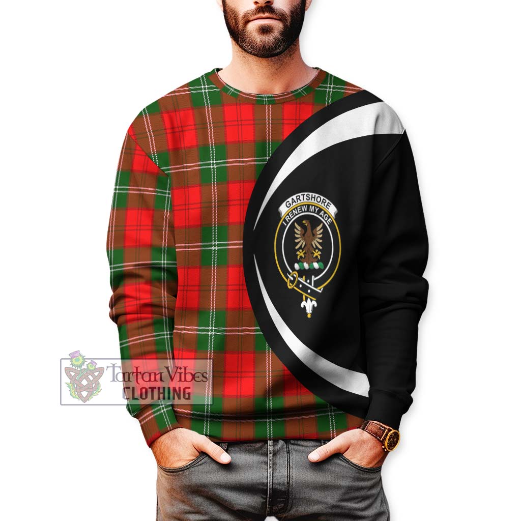 Gartshore Tartan Sweatshirt with Family Crest Circle Style - Tartan Vibes Clothing