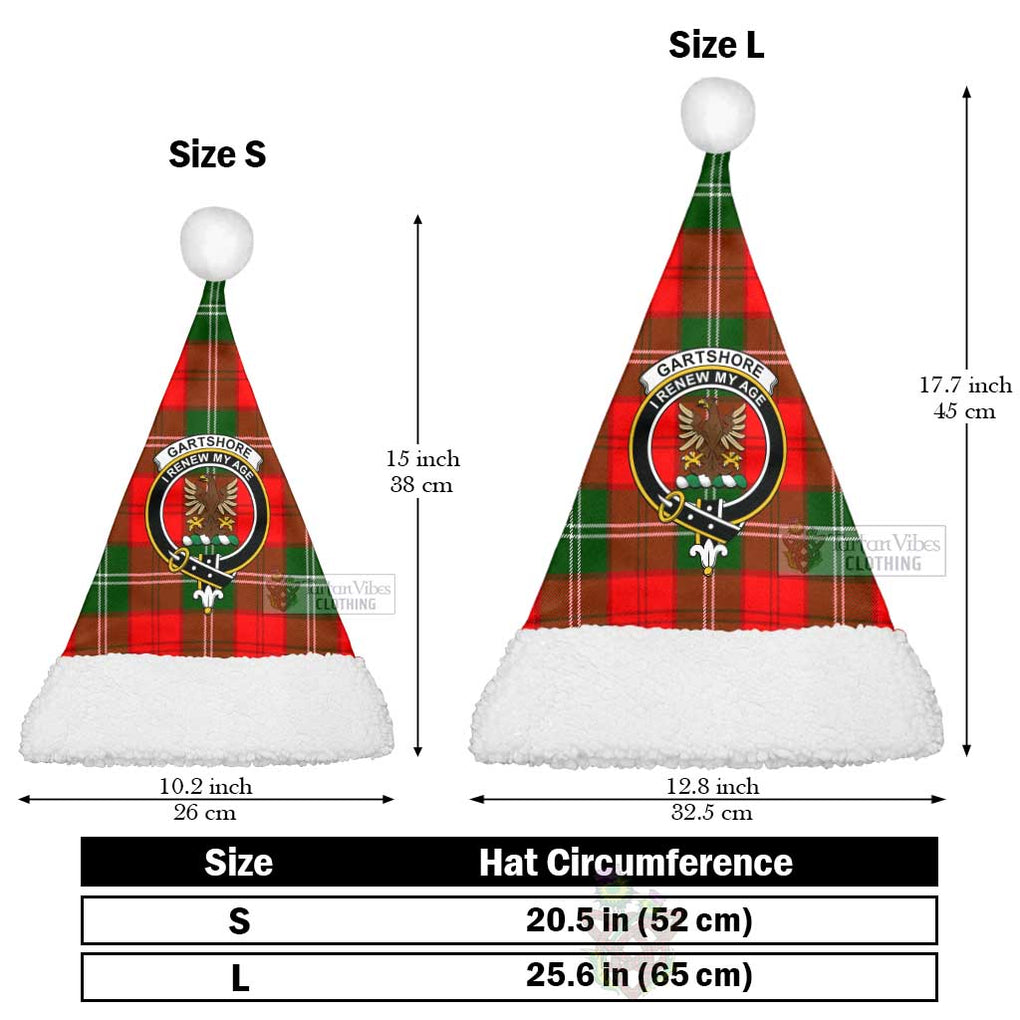 Gartshore Tartan Christmas Santa Hats with Family Crest Christmas Hat L 25.6in (65cm) - Tartan Vibes Clothing