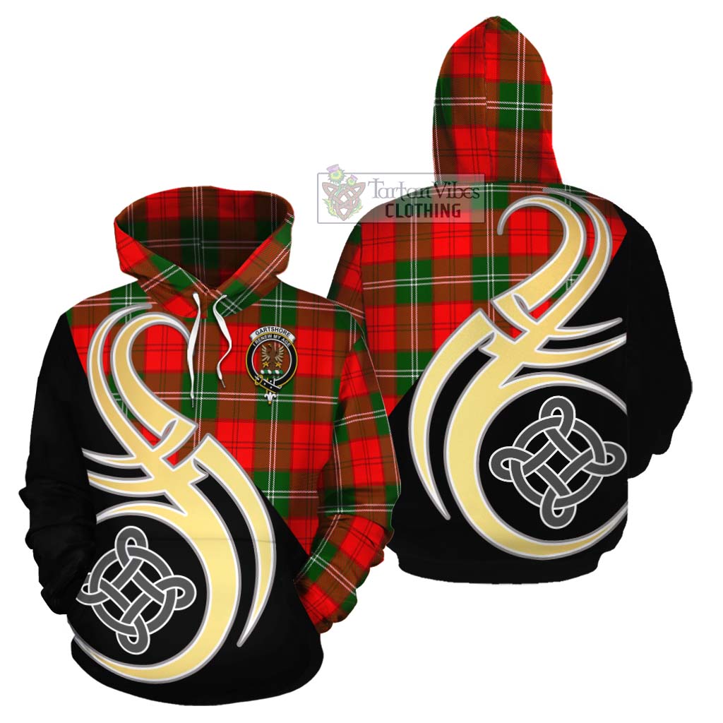Gartshore Tartan Cotton Hoodie with Family Crest and Celtic Symbol Style Zip Hoodie - Tartan Vibes Clothing