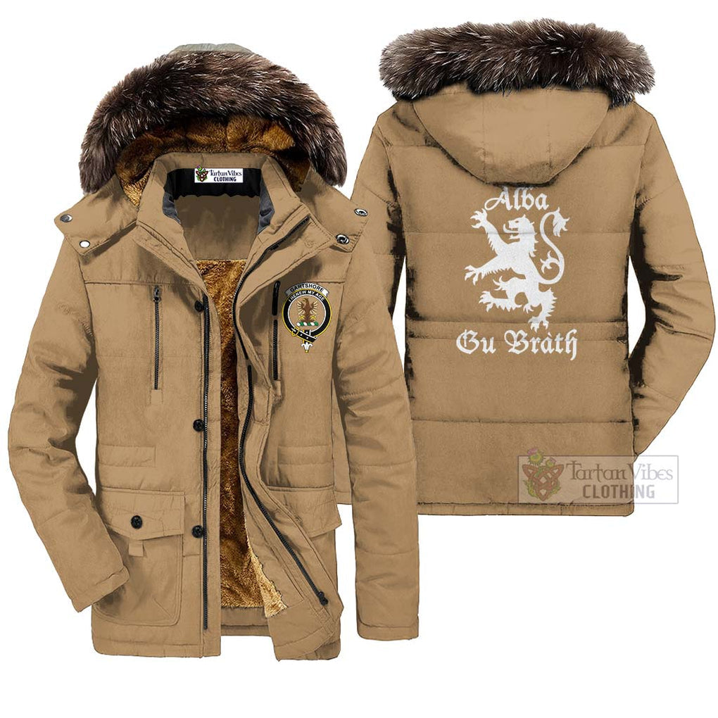 Gartshore Family Crest Parka Jacket Lion Rampant Alba Gu Brath Style Khaki Unisex - 2D-tartanvibesclothing