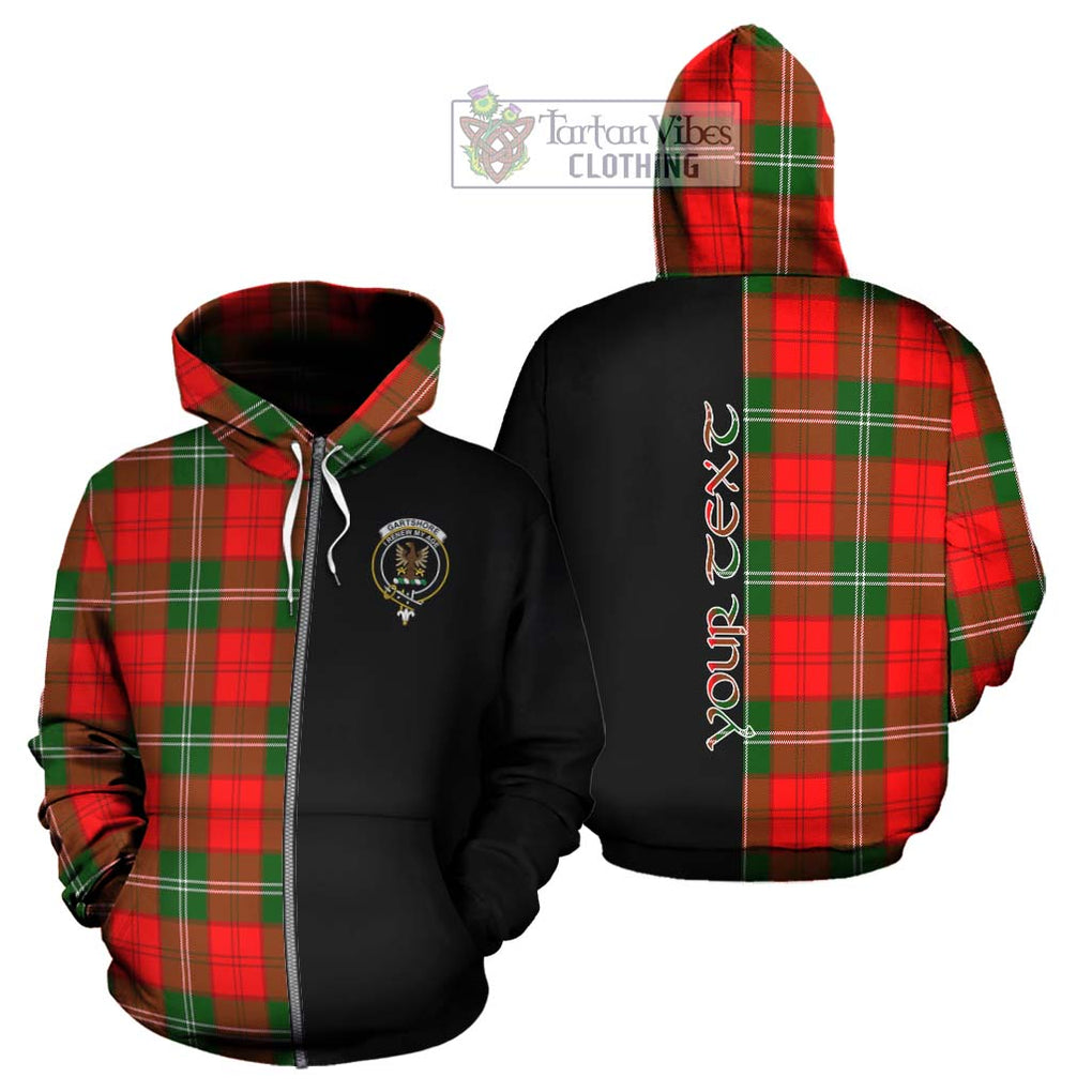 Gartshore Tartan Hoodie with Family Crest and Half Of Me Style - Tartan Vibes Clothing