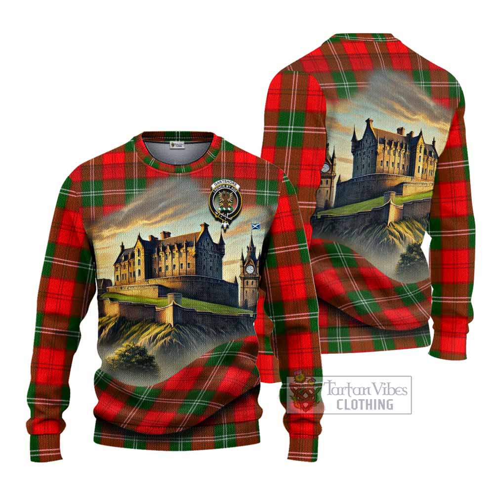 Gartshore Tartan Family Crest Knitted Sweater with Scottish Ancient Castle Style - Tartan Vibes Clothing