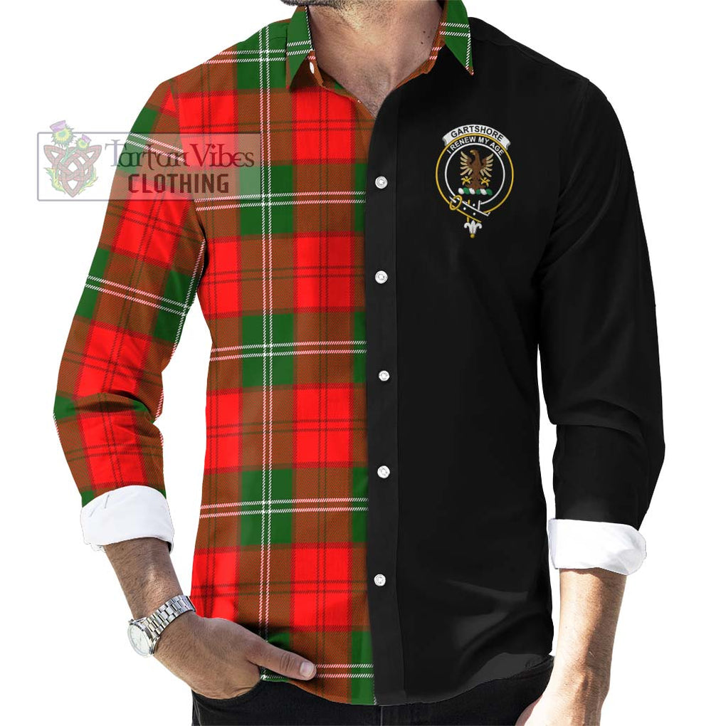 Gartshore Tartan Long Sleeve Button Shirt with Family Crest and Half Of Me Style - Tartanvibesclothing Shop