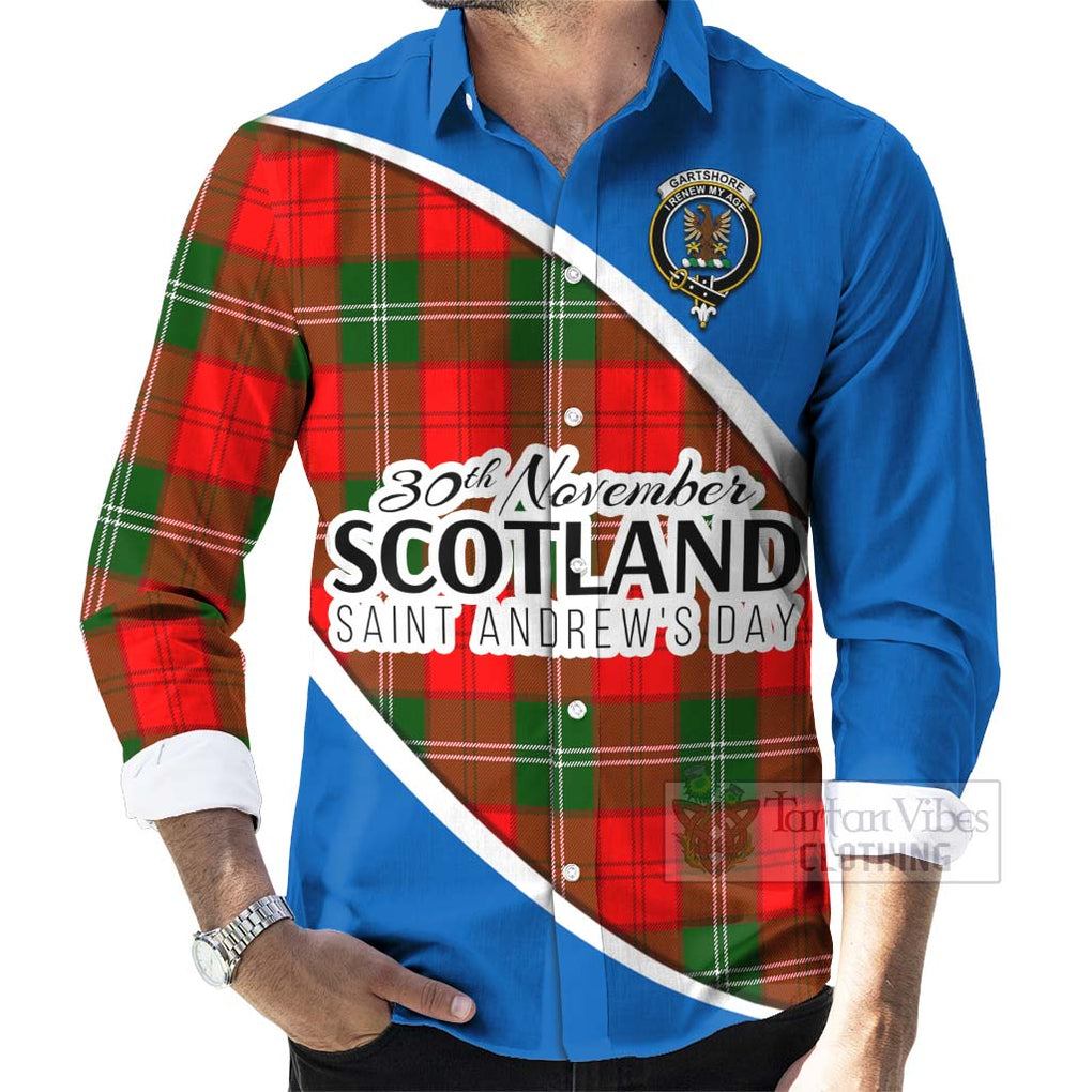 Gartshore Family Crest Tartan Long Sleeve Button Shirt Celebrate Saint Andrew's Day in Style - Tartan Vibes Clothing