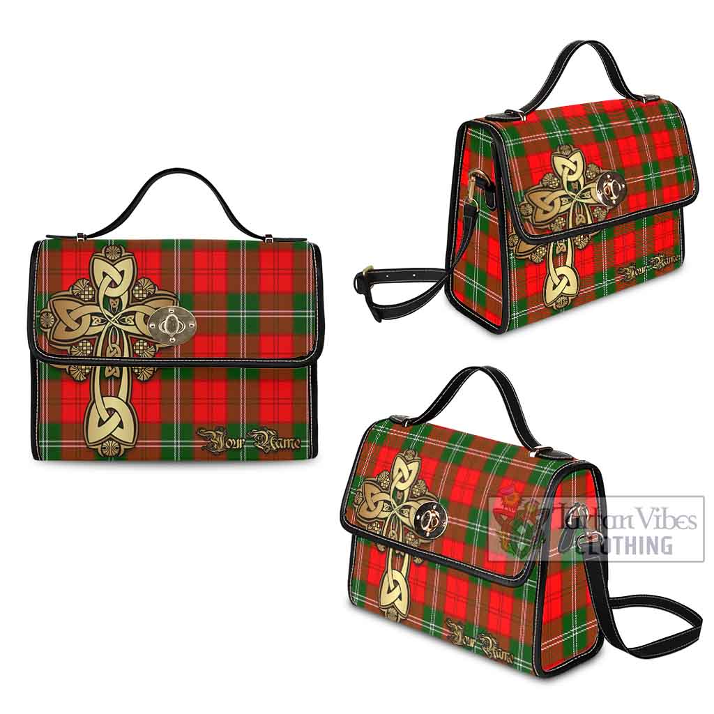 Tartan Vibes Clothing Gartshore Tartan Waterproof Canvas Bag Golden Thistle Celtic Cross Style
