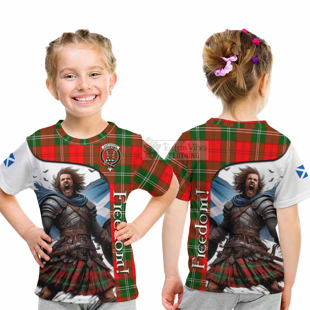 Tartan Vibes Clothing Gartshore Crest Tartan Kid T-Shirt Inspired by the Freedom of Scottish Warrior