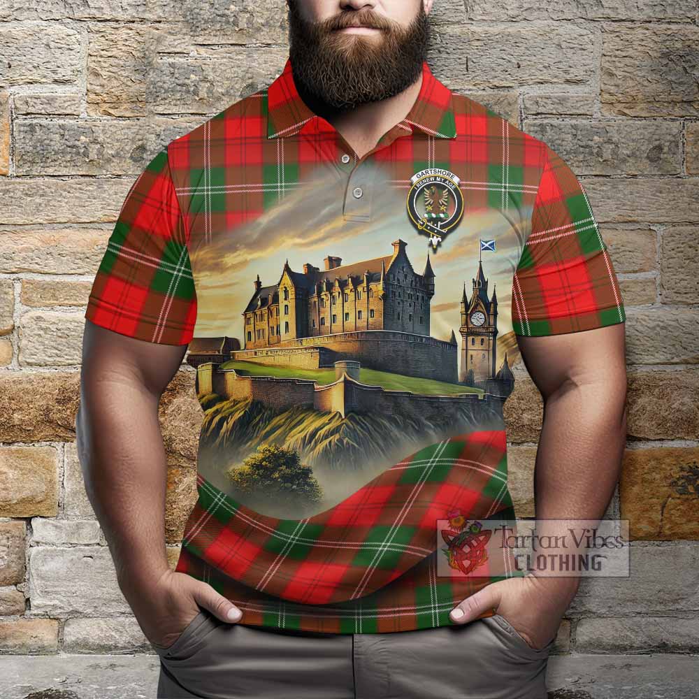 Tartan Vibes Clothing Gartshore Tartan Family Crest Polo Shirt with Scottish Ancient Castle Stype