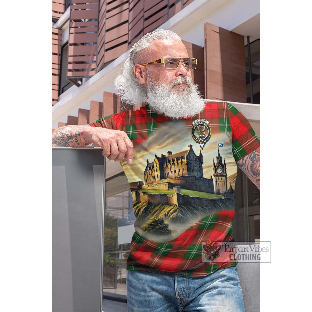 Gartshore Tartan Family Crest Cotton T-shirt with Scottish Ancient Castle Style - Tartan Vibes Clothing