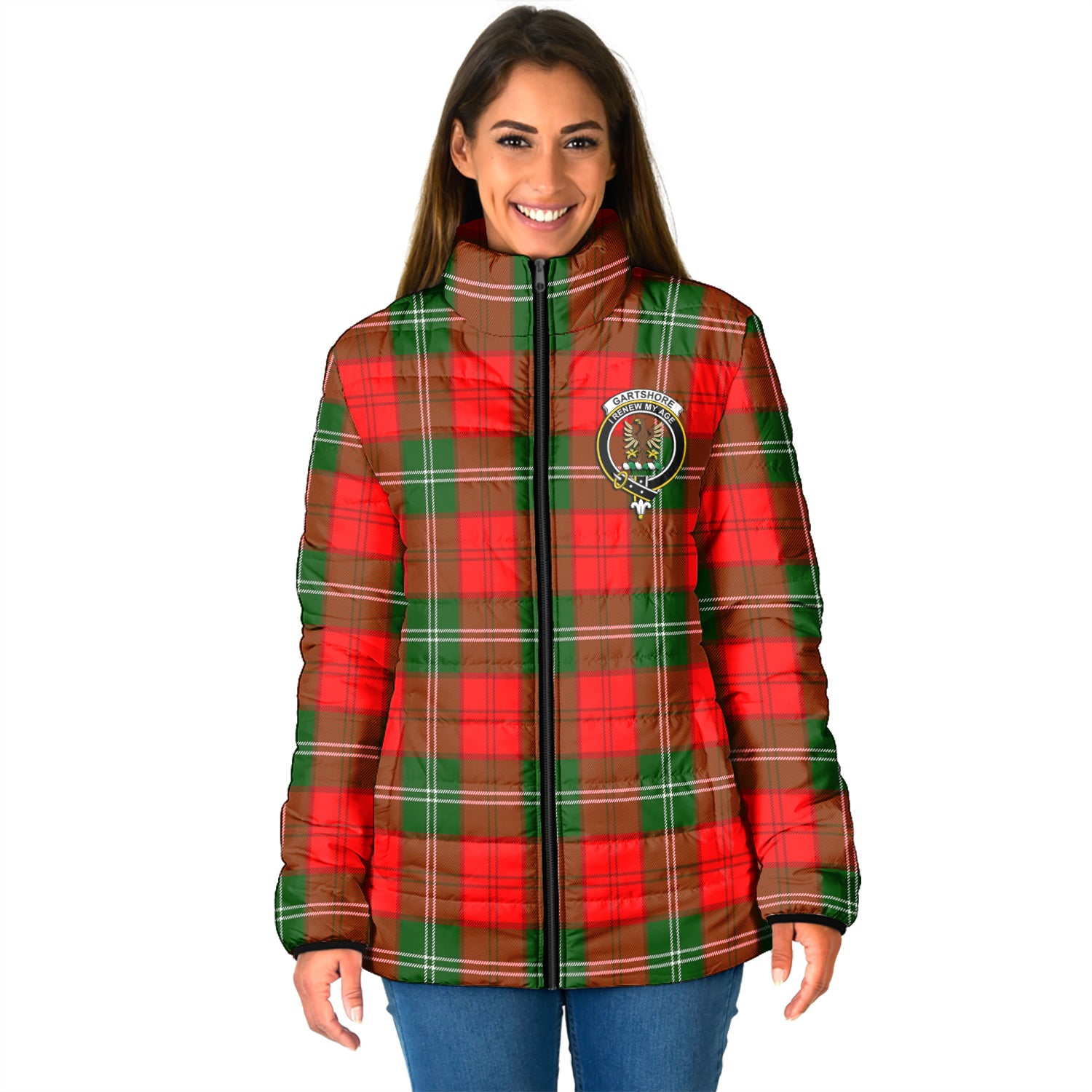 Gartshore Tartan Padded Jacket with Family Crest - Tartan Vibes Clothing