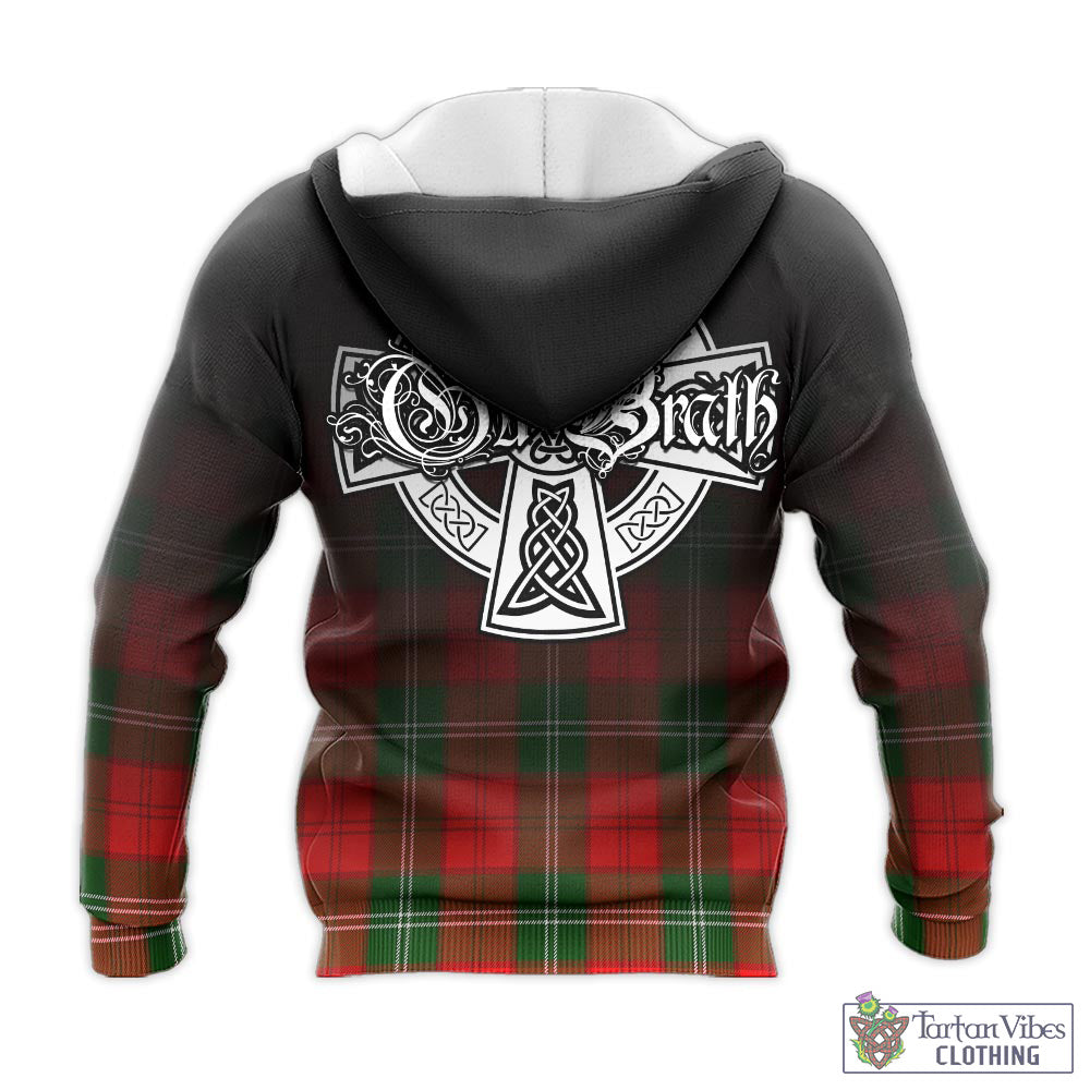 Tartan Vibes Clothing Gartshore Tartan Knitted Hoodie Featuring Alba Gu Brath Family Crest Celtic Inspired